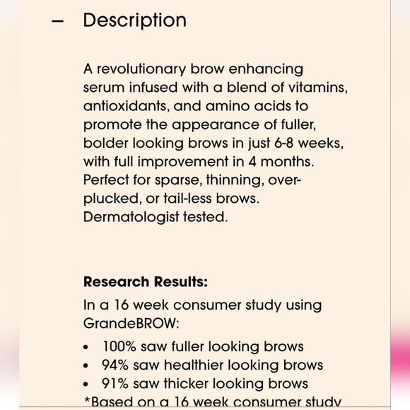 GRANDE COSMETICS GrandeBROW Brow Enhancing Serum 3ml 4 Months Full Size - Picture 10 of 16